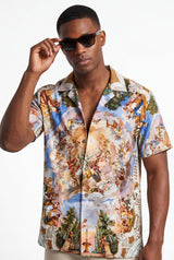 Hawaiian Aloha Shirt Men's Modern Art Print Short Sleeve