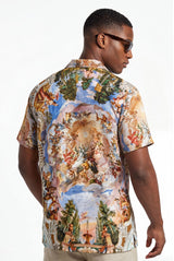 Hawaiian Aloha Shirt Men's Modern Art Print Short Sleeve