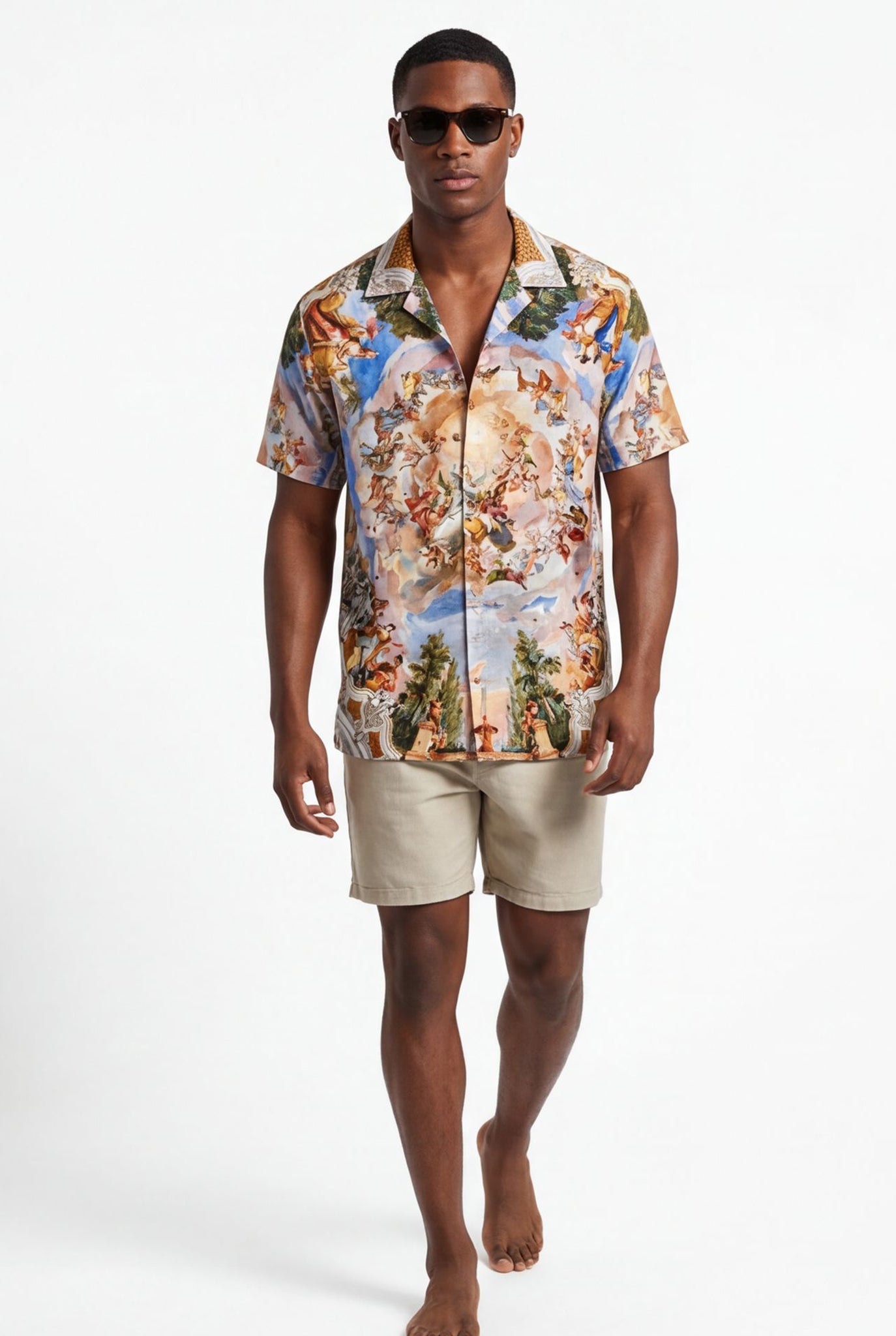 Hawaiian Aloha Shirt Men's Modern Art Print Short Sleeve