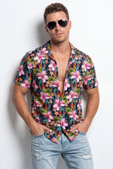 Hawaiian Aloha Shirt Men's Floral Tropical Classical Print Short Sleeve