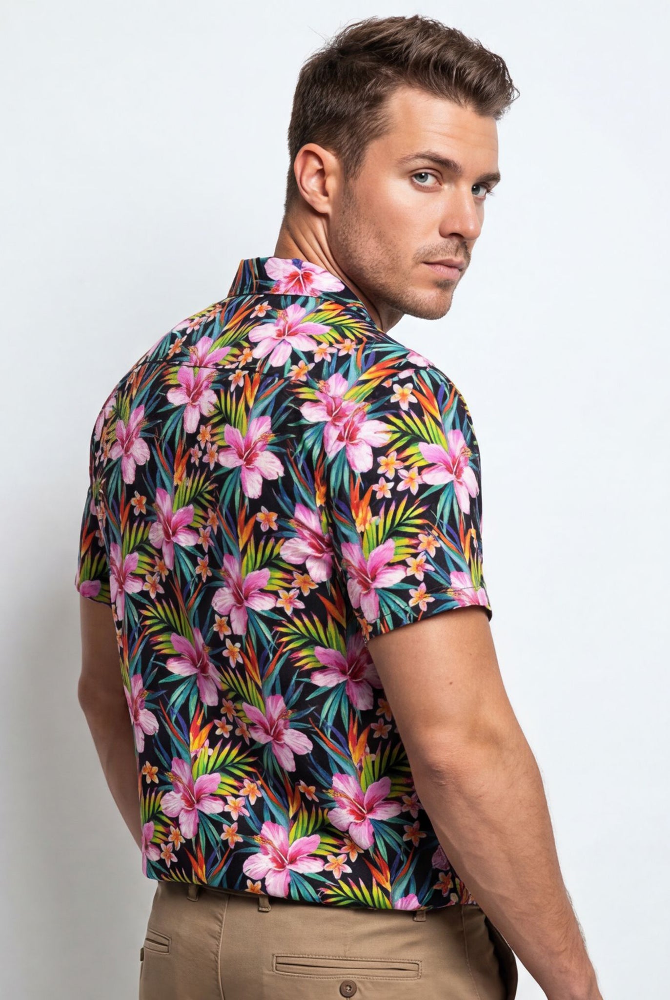 Hawaiian Aloha Shirt Men's Floral Tropical Classical Print Short Sleeve