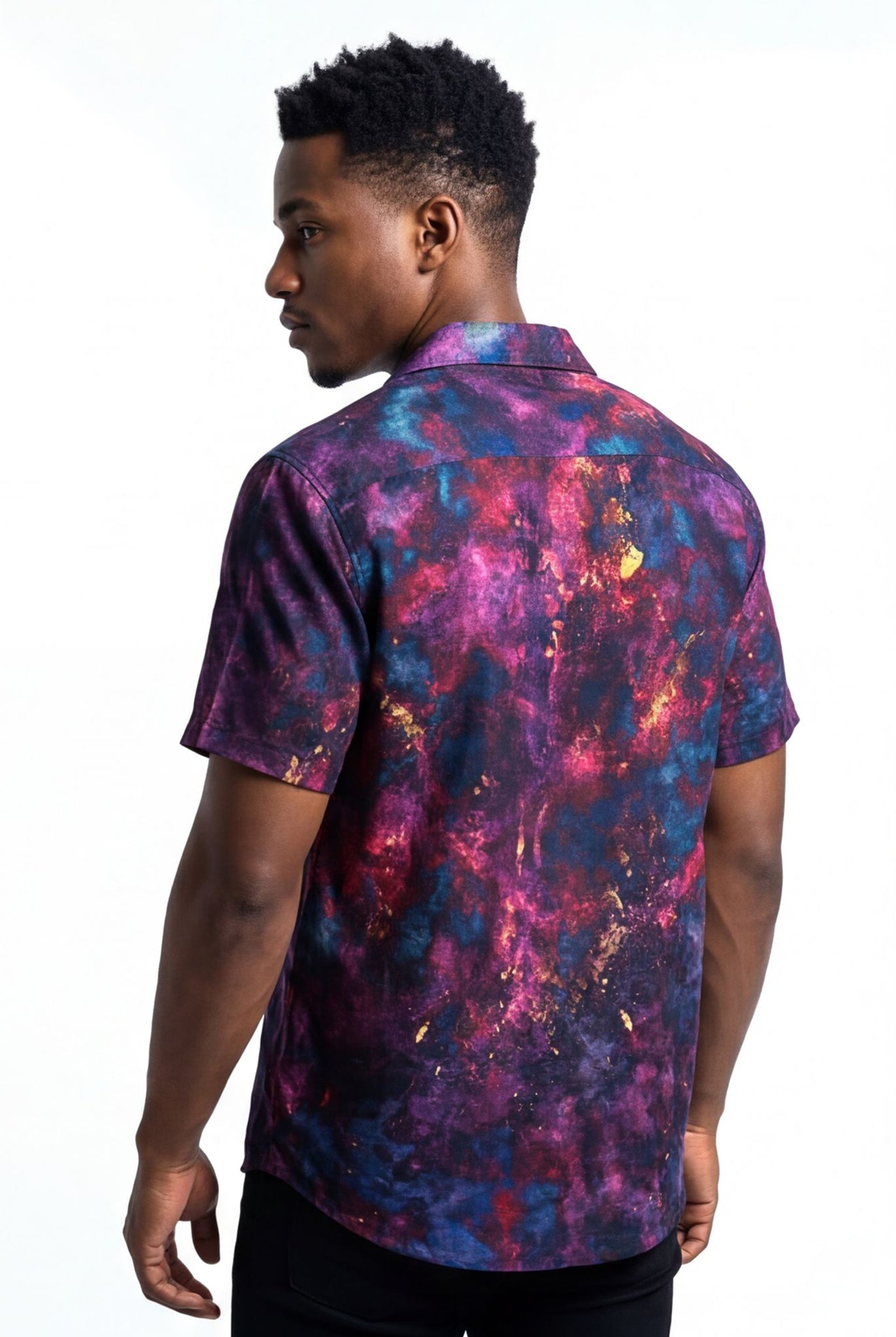 Hawaiian Aloha Shirt Men's Space Galatic Short Sleeve