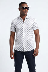 Hawaiian Aloha Shirt Men's Tropical Classic Sailor Anchor Short Sleeve