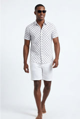 Hawaiian Aloha Shirt Men's Tropical Classic Sailor Anchor Short Sleeve