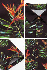 Hawaiian Aloha Shirt Men's Tropical Amazon Flowers Short Sleeve