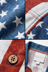 Hawaiian Aloha Shirt Men's Usa Flag Modern Short Sleeve