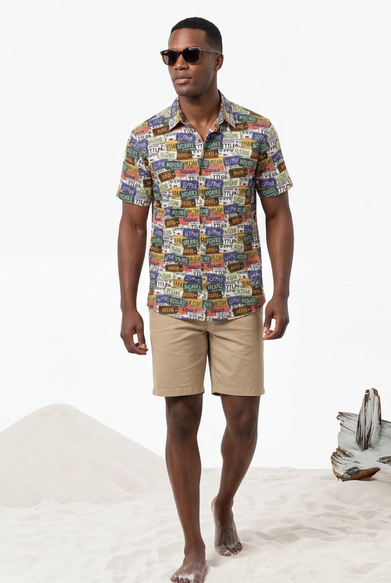 Hawaiian Aloha Shirt Vintage Car Plates Classical Short Sleeve