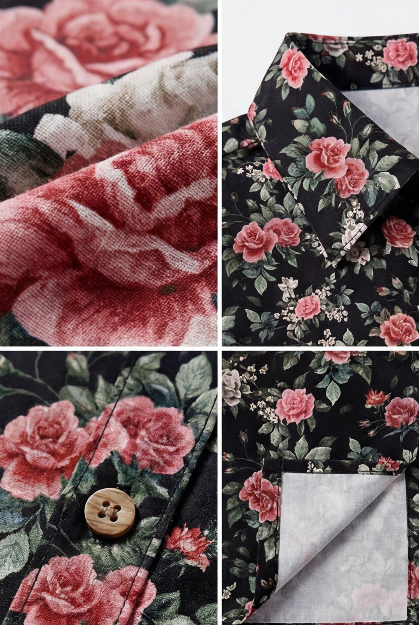 Hawaiian Shirt Aloha Floral Flower Black Tropical Classic Short Sleeve