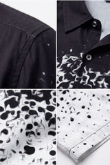 Hawaiian Shirt White Black Degrade Modern Short Sleeve Aloha Style