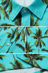 Hawaiian Aloha Shirt Men's Tropical Blue Classical Short Sleeve