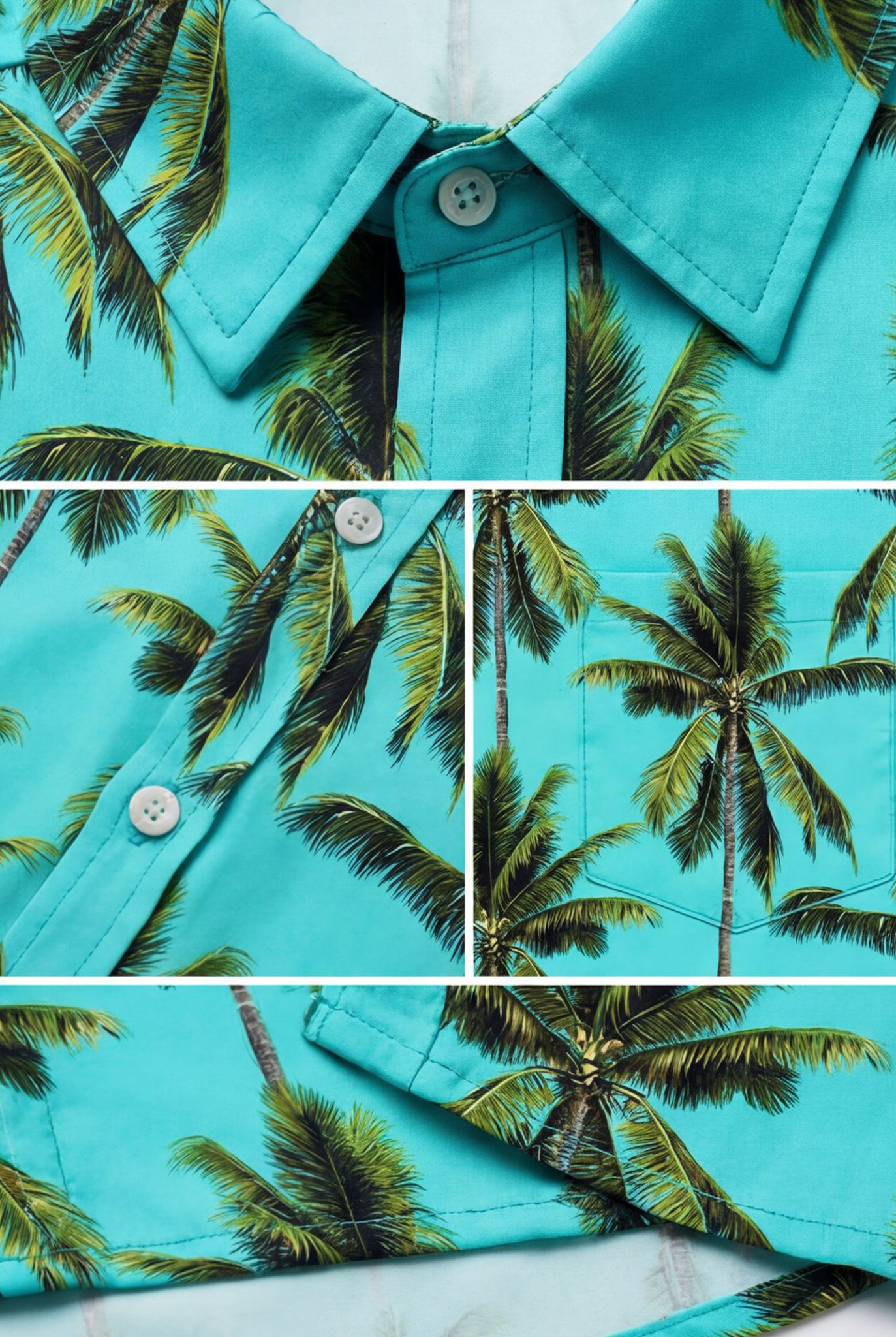 Hawaiian Aloha Shirt Men's Tropical Blue Classical Short Sleeve