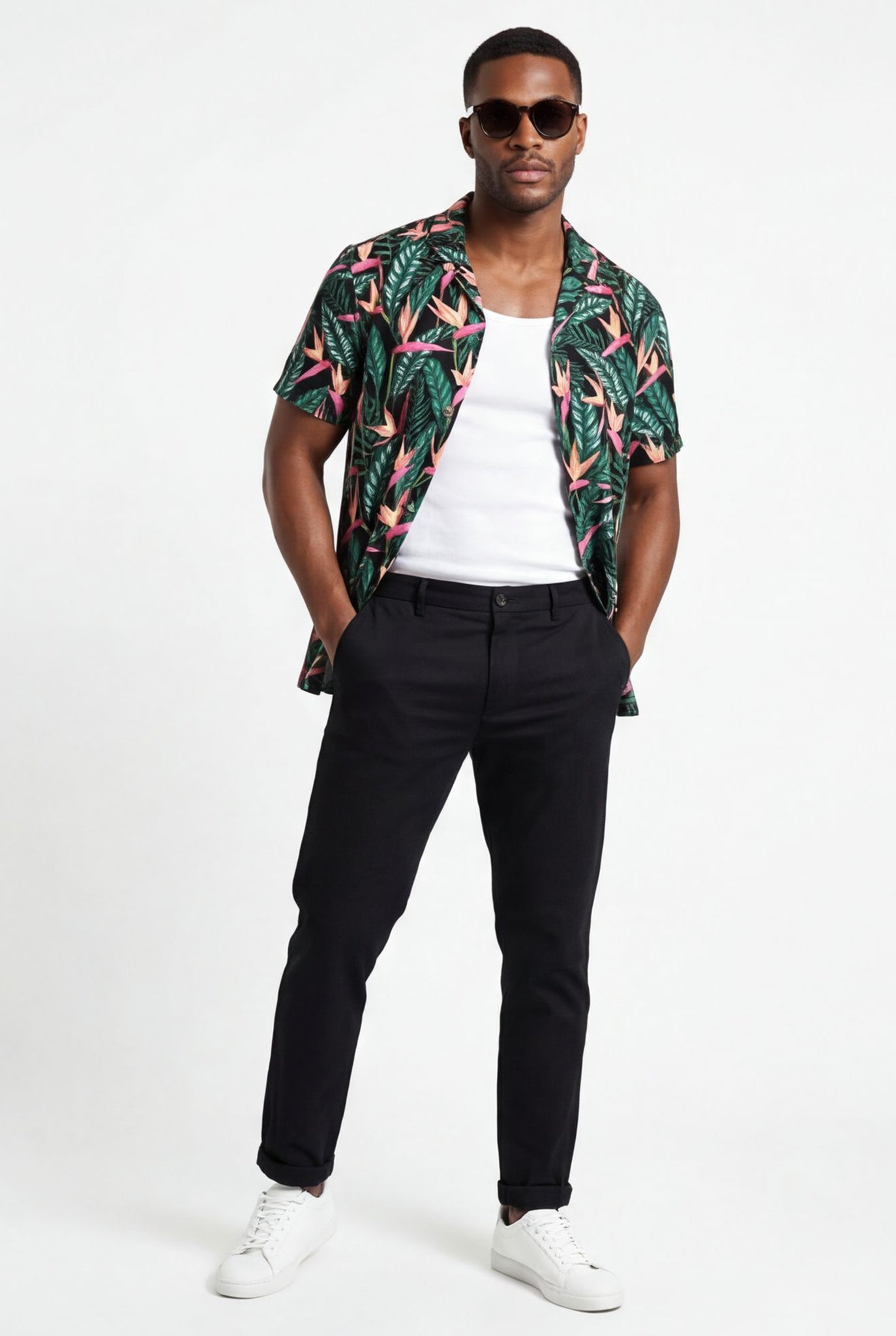 Hawaiian Aloha Shirt Amazon Leafs Tropical Classic Short Sleeve