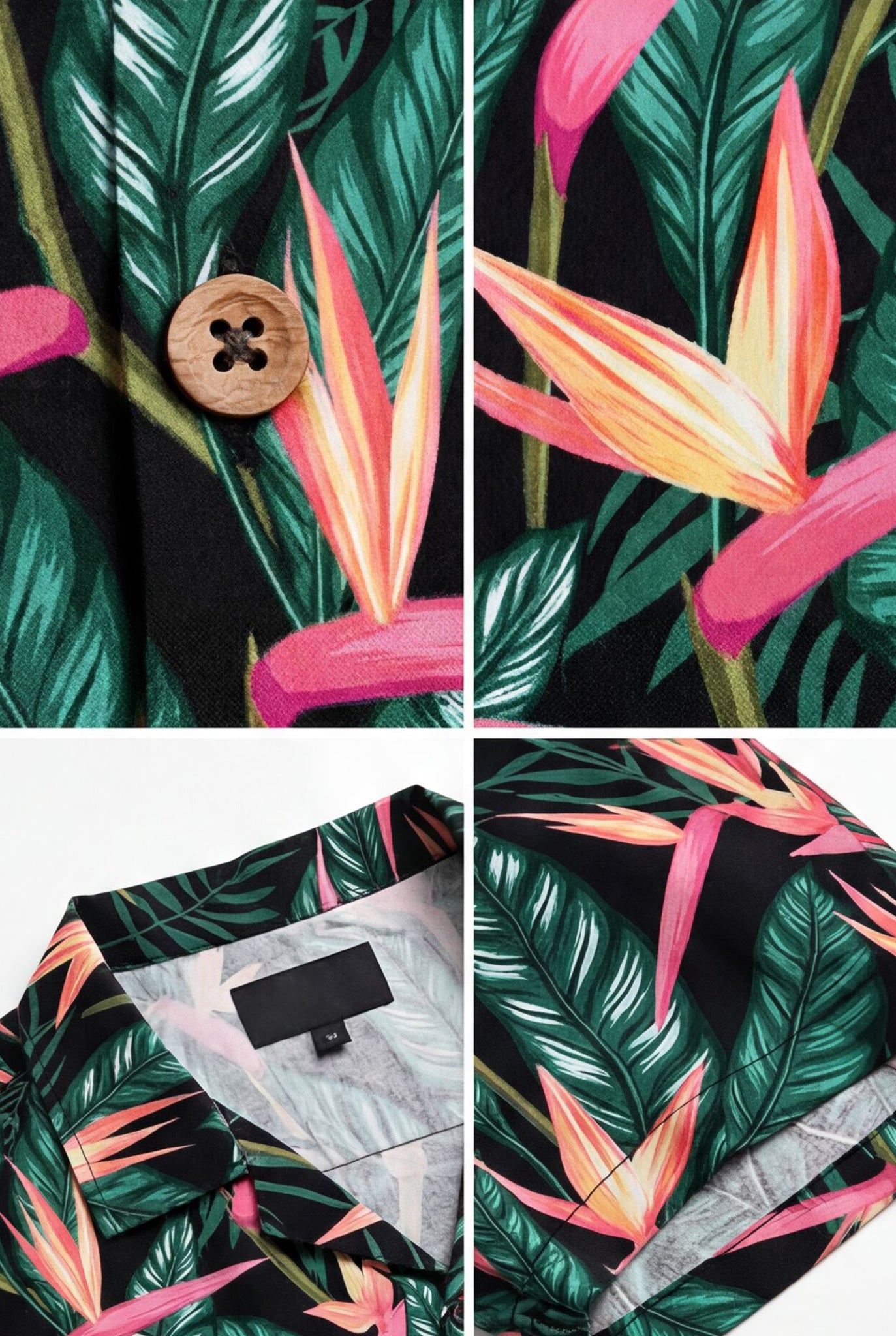 Hawaiian Aloha Shirt Amazon Leafs Tropical Classic Short Sleeve