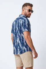 Hawaiian Shirt Men's Camo Denim Style Aloha Short Sleeve