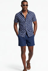 Hawaiian Shirt Men's Blue Sharks Style Aloha Short Sleeve