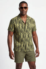Hawaiian Shirt Men's Camo Shark Army Aloha Short Sleeve