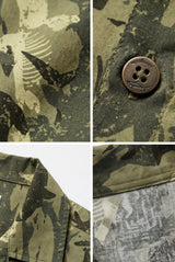 Hawaiian Shirt Men's Camo Shark Army Aloha Short Sleeve