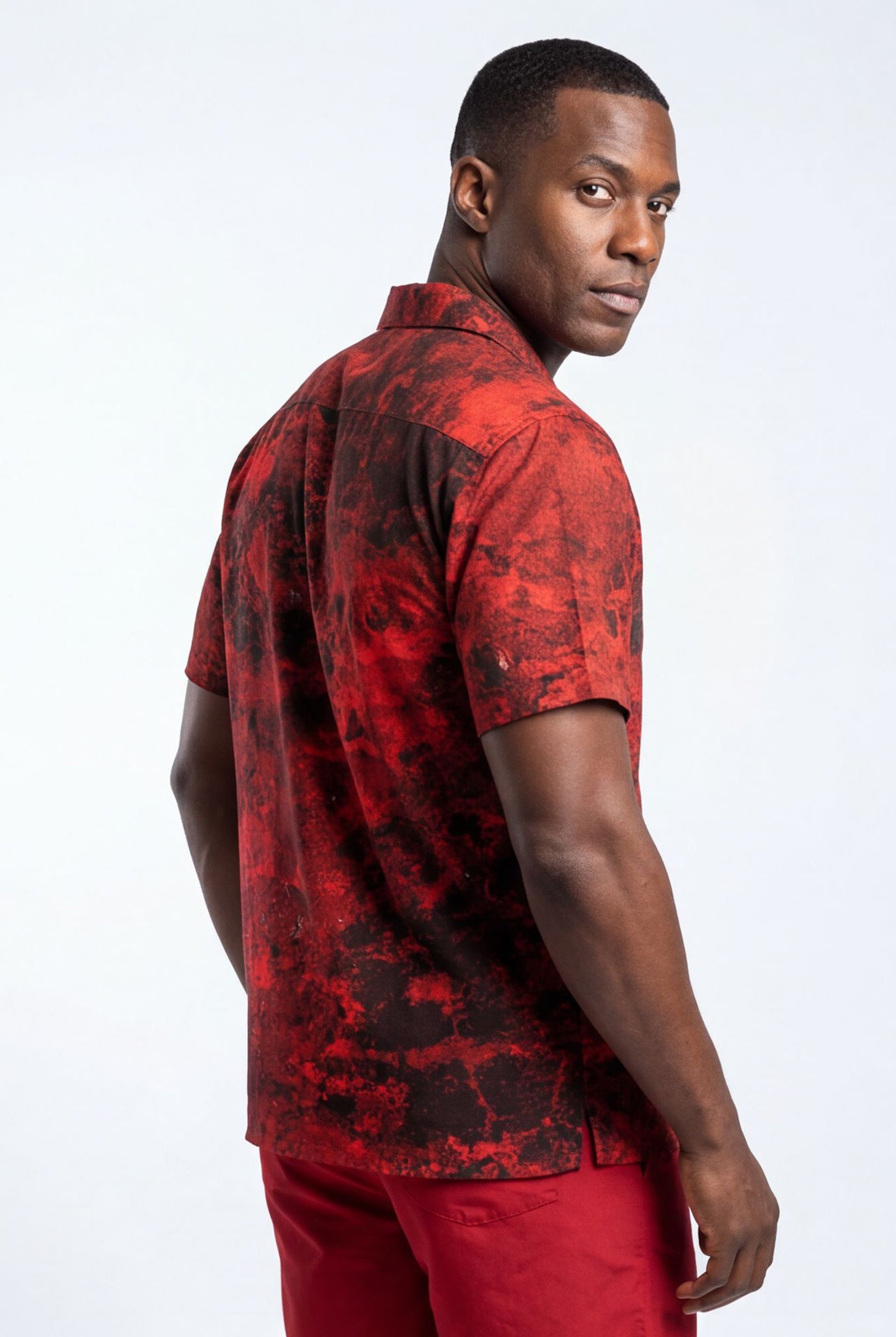 Hawaiian Shirt Men's Volcano Magma Aloha Short Sleeve Casual Button